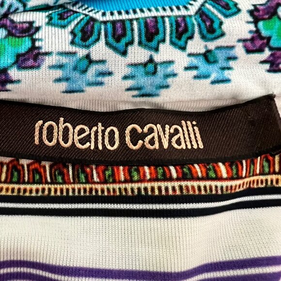 Roberto Cavalli Womens Multicolor Printed V Neck Top Sleeveless size IT 42 US 6 - Picture 9 of 12